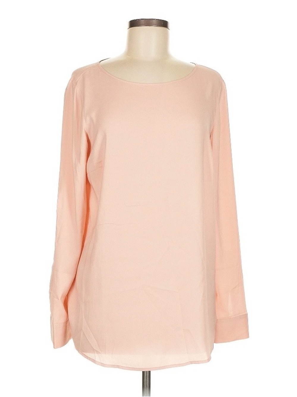 Ann Taylor Medium Women's Blush Pink Long-Sleeve Blouse